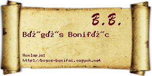 Bögös Bonifác névjegykártya